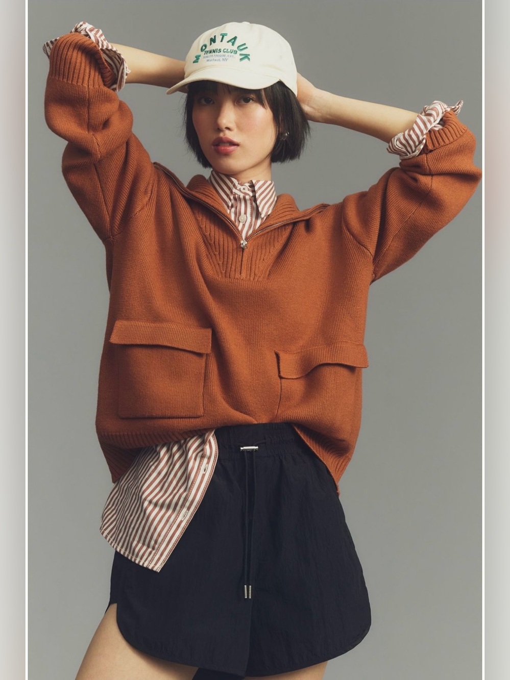 Anthropologie Half Zip Pullover Sweater Honey Size XS